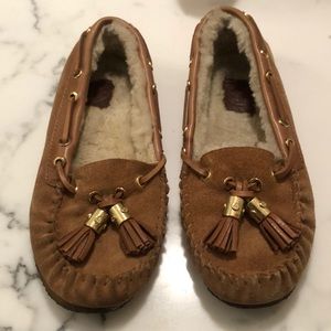 Tory Burch 'Dee Dee' Genuine Shearling Moccasin